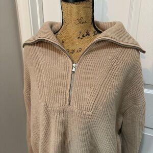 Loft Ribbed Half Zip Sweater